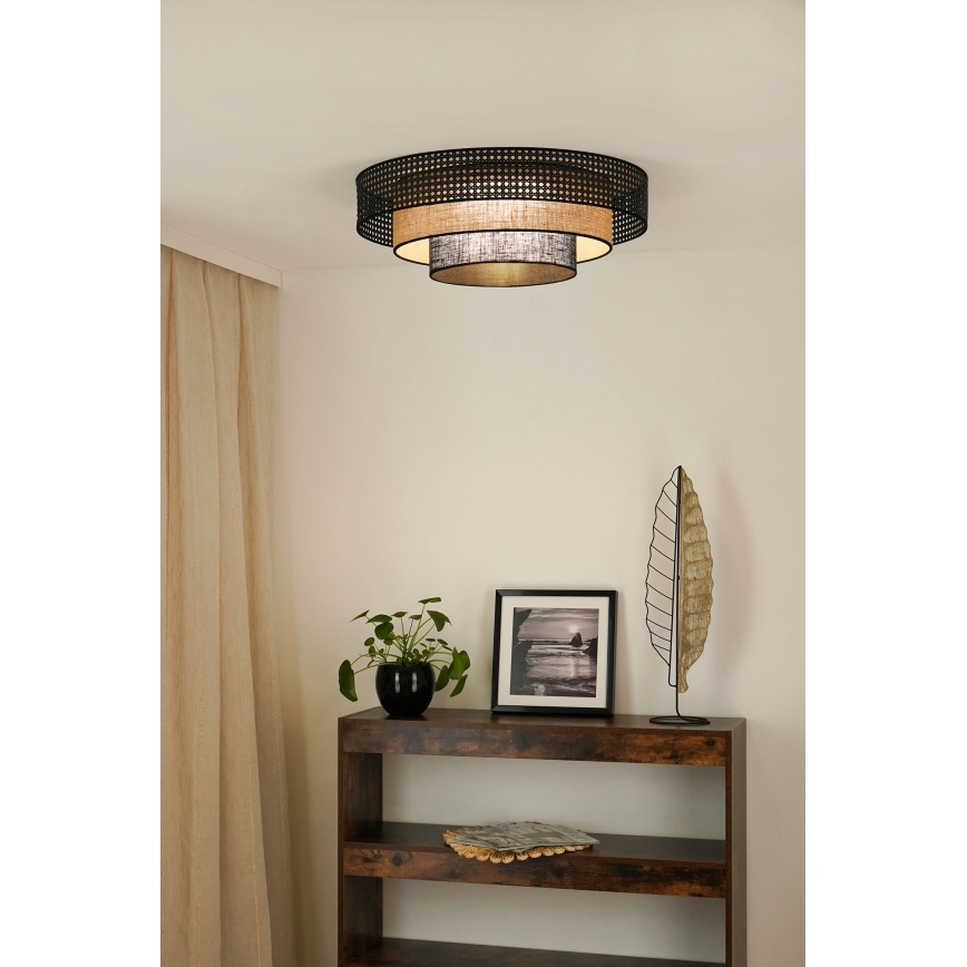Brilagi - Φωτιστικό οροφής LED DAKOTA LUNETA LED/12W/230V διάμετρος 60 cm 3000K/4000K/6400K μαύρο/μπεζ