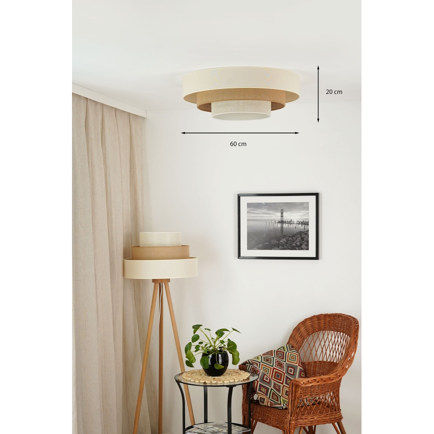 Brilagi - Φωτιστικό οροφής LED DENVER LUNETA LED/12W/230V διάμετρος 60 cm 3000K/4000K/6400K μπεζ/κρεμ
