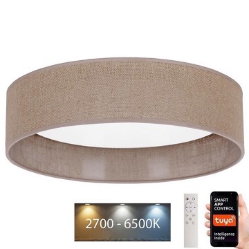 Brilagi - Φωτιστικό οροφής LED Dimmable VELVET SMART LED/24W/230V δ. 45 cm 2700-6500K Wi-Fi Tuya καφέ + τηλεχειριστήριο