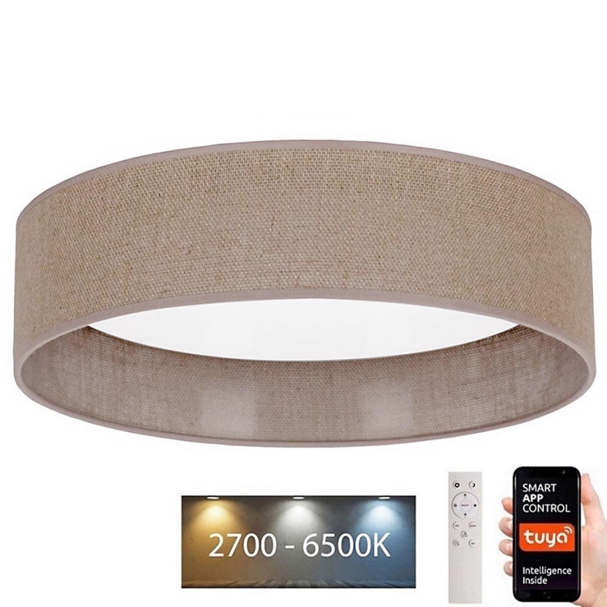 Brilagi - Φωτιστικό οροφής LED Dimmable VELVET SMART LED/24W/230V δ. 45 cm 2700-6500K Wi-Fi Tuya καφέ + τηλεχειριστήριο