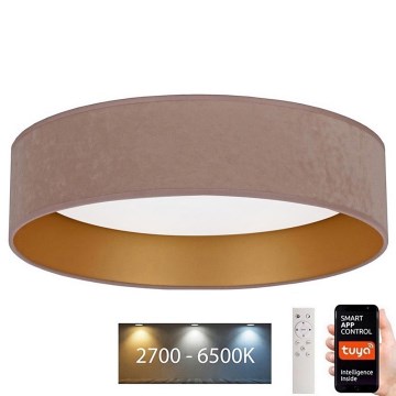 Brilagi - Φωτιστικό οροφής LED Dimmable VELVET SMART LED/24W/230V δ. 45 cm 2700-6500K Wi-Fi Tuya μπεζ/χρυσό + τηλεχειριστήριο