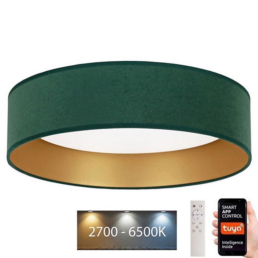 Brilagi - Φωτιστικό οροφής LED Dimmable VELVET SMART LED/24W/230V δ. 45 cm 2700-6500K Wi-Fi Tuya πράσινο/χρυσό + τηλεχειριστήριο