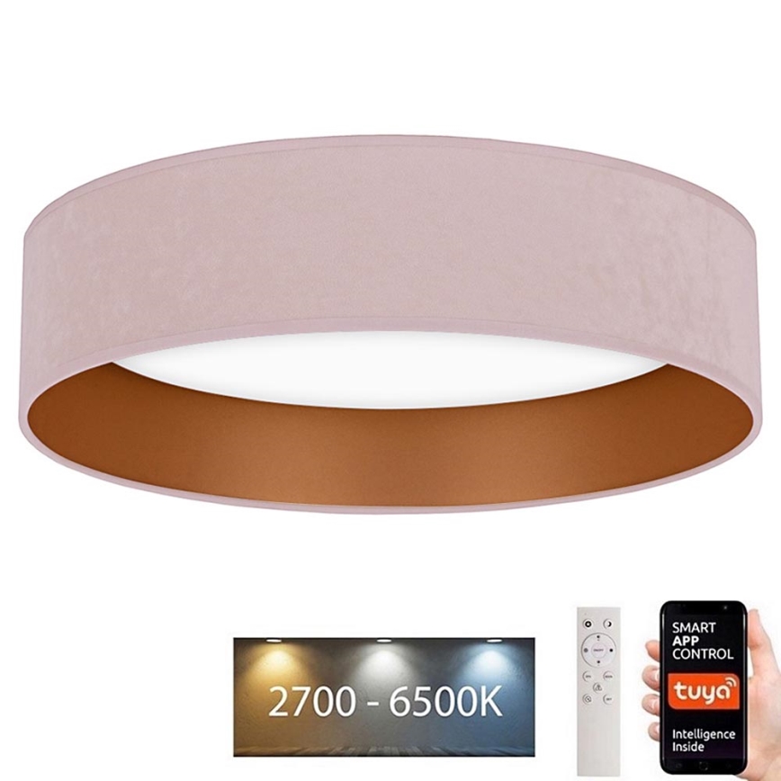 Brilagi - Φωτιστικό οροφής LED Dimmable VELVET SMART LED/24W/230V δ. 45 cm 2700-6500K Wi-Fi Tuya ροζ/χρυσό + τηλεχειριστήριο