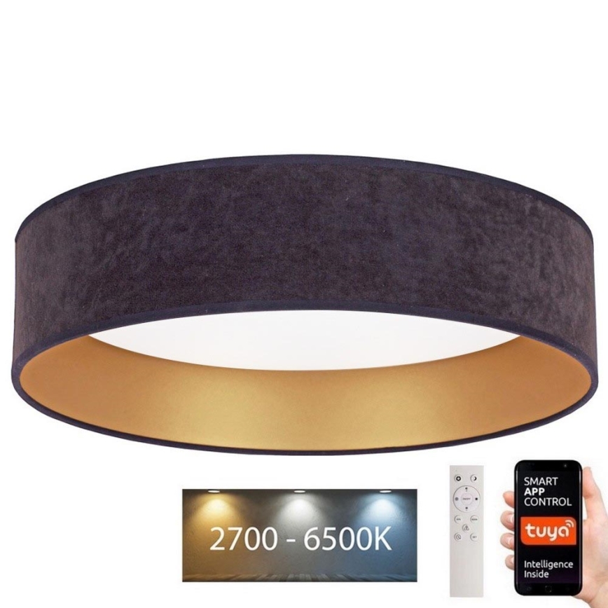 Brilagi - Φωτιστικό οροφής LED Dimmable VELVET SMART LED/36W/230V δ. 55 cm 2700-6500K Wi-Fi Tuya γκρι/χρυσό + τηλεχειριστήριο