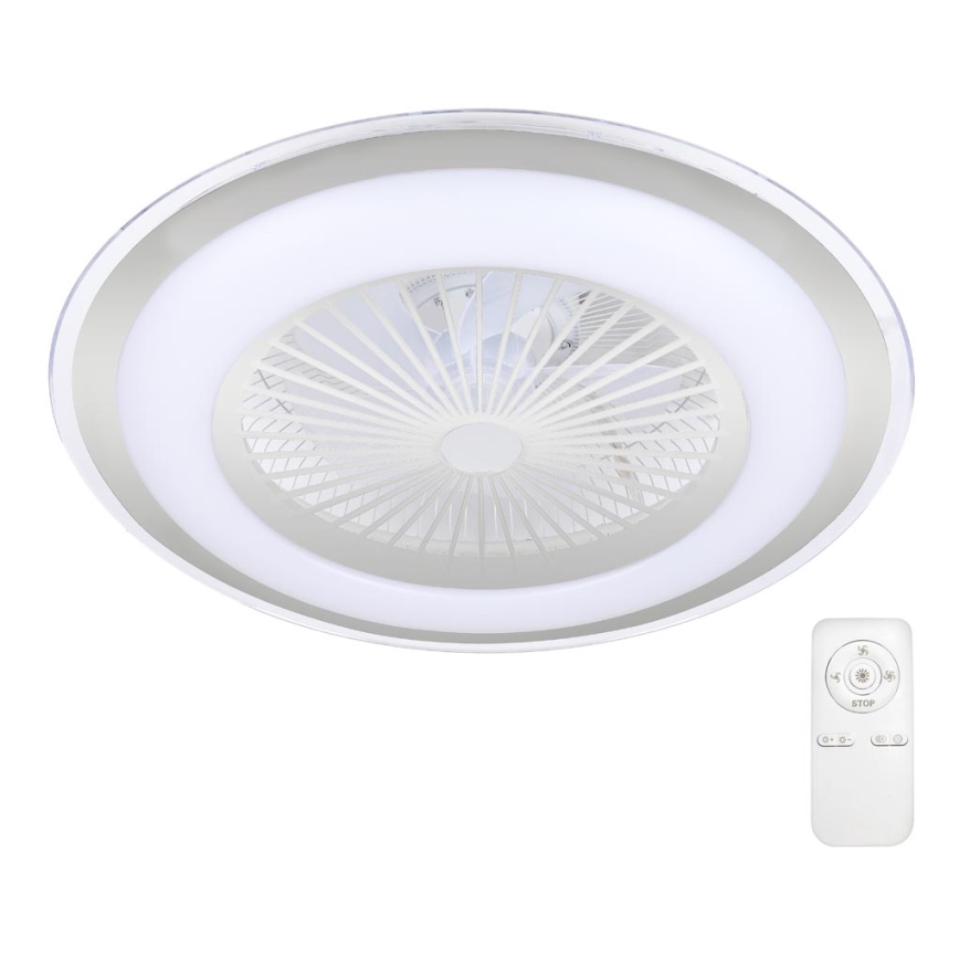 Brilagi - Φωτιστικό οροφής LED Dimmable με ανεμιστήρα RONDA LED/65W/230V 3000-6500K ασημί + τηλεχειριστήριο