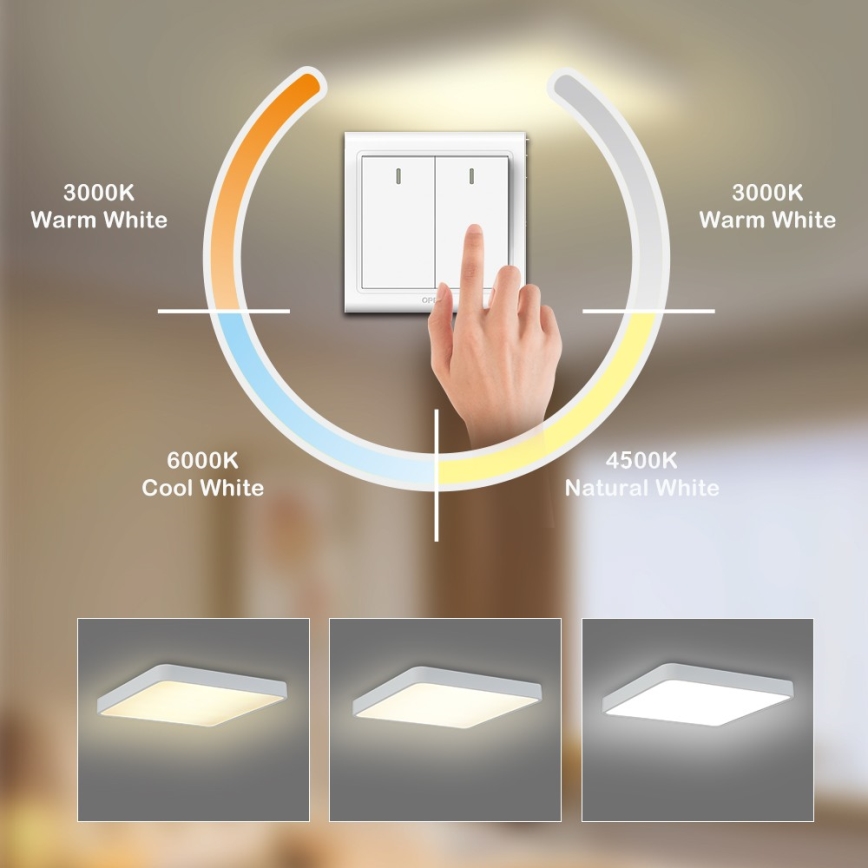 Brilagi - Φωτιστικό οροφής LED POOL LED/48W/230V 3000/4500/6000K 50x50 cm λευκό