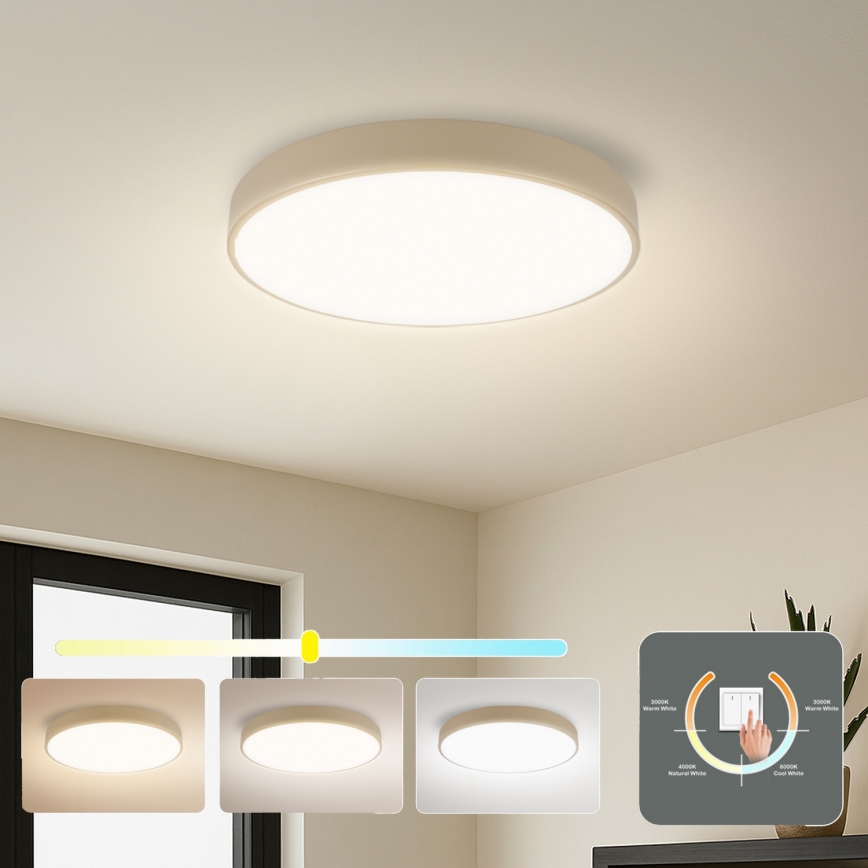 Brilagi - Φωτιστικό οροφής LED POOL LED/48W/230V 3000/4500/6000K διάμ. 40 cm μπεζ