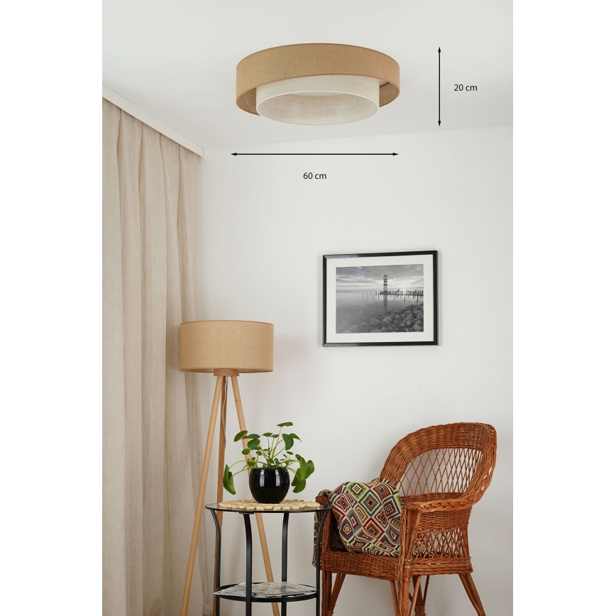 Brilagi - Φωτιστικό οροφής LED SHINE LED/24W/230V διάμετρος 60 cm μπεζ/κρεμ