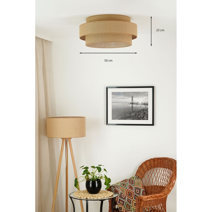 Brilagi - Φωτιστικό οροφής LED SPACE YUTE LED/12W/230V διάμετρος 50 cm 3000K/4000K/6400K μπεζ