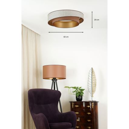 Brilagi - Φωτιστικό οροφής LED VEGAS SHINE LED/24W/230V διάμετρος 60 cm καφέ