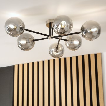 Brilagi - Φωτιστικό οροφής MALIVA 6xE14/15W/230V ματ χρώμιο/καπνιστό