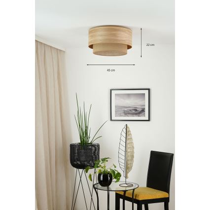 Brilagi - Φωτιστικό οροφής MONTANA BOHO 1xE27/15W/230V διάμετρος 45 cm καφέ