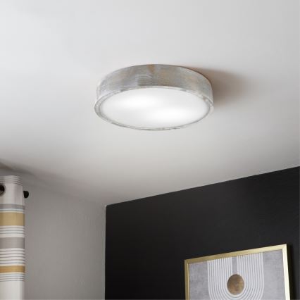 Brilagi - Φωτιστικό οροφής PINO 2xE27/15W/230V πεύκο/ασημί διάμ. 37,5 εκ.