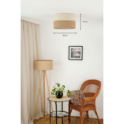Brilagi - Φωτιστικό οροφής ROYAL YUTE 1xE27/15W/230V διάμετρος 40 cm μπεζ/κρεμ