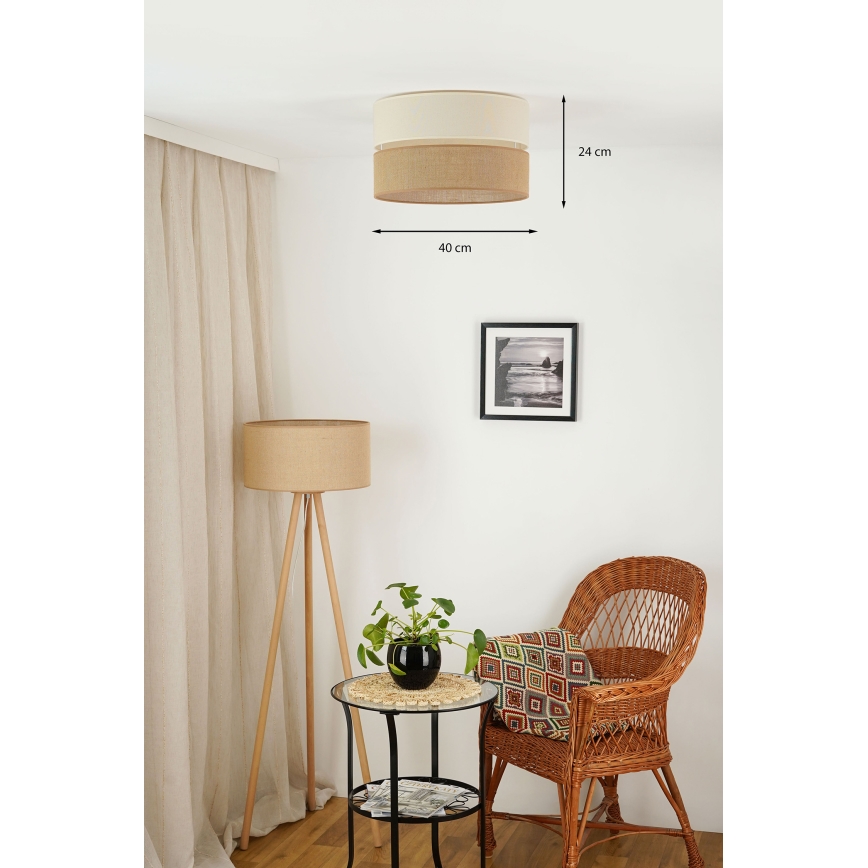 Brilagi - Φωτιστικό οροφής ROYAL YUTE 1xE27/15W/230V διάμετρος 40 cm μπεζ/κρεμ