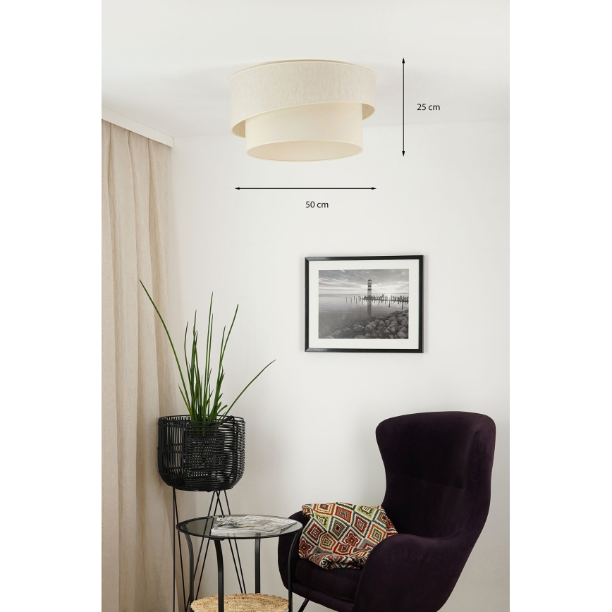 Brilagi - Φωτιστικό οροφής SHINE 1xE27/15W/230V διάμετρος 50 cm κρεμ