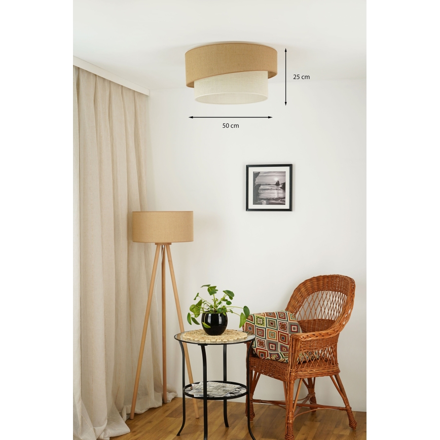 Brilagi - Φωτιστικό οροφής SHINE 1xE27/15W/230V διάμετρος 50 cm μπεζ/κρεμ