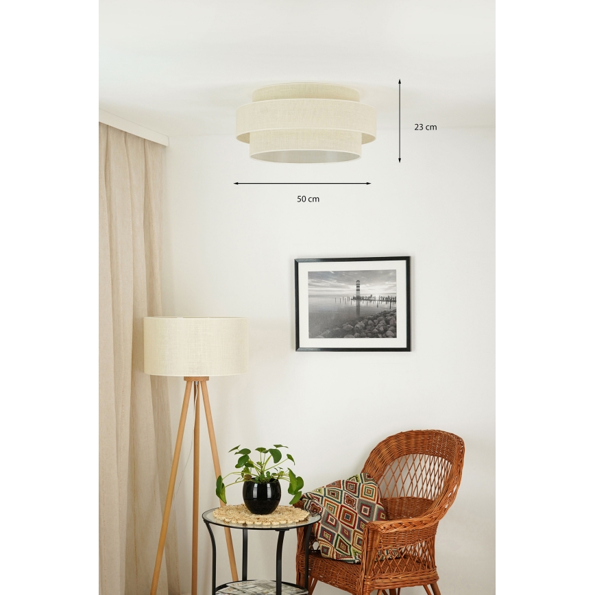 Brilagi - Φωτιστικό οροφής SPACE YUTE LED/12W/230V διάμετρος 50 cm 3000K/4000K/6400K κρεμ