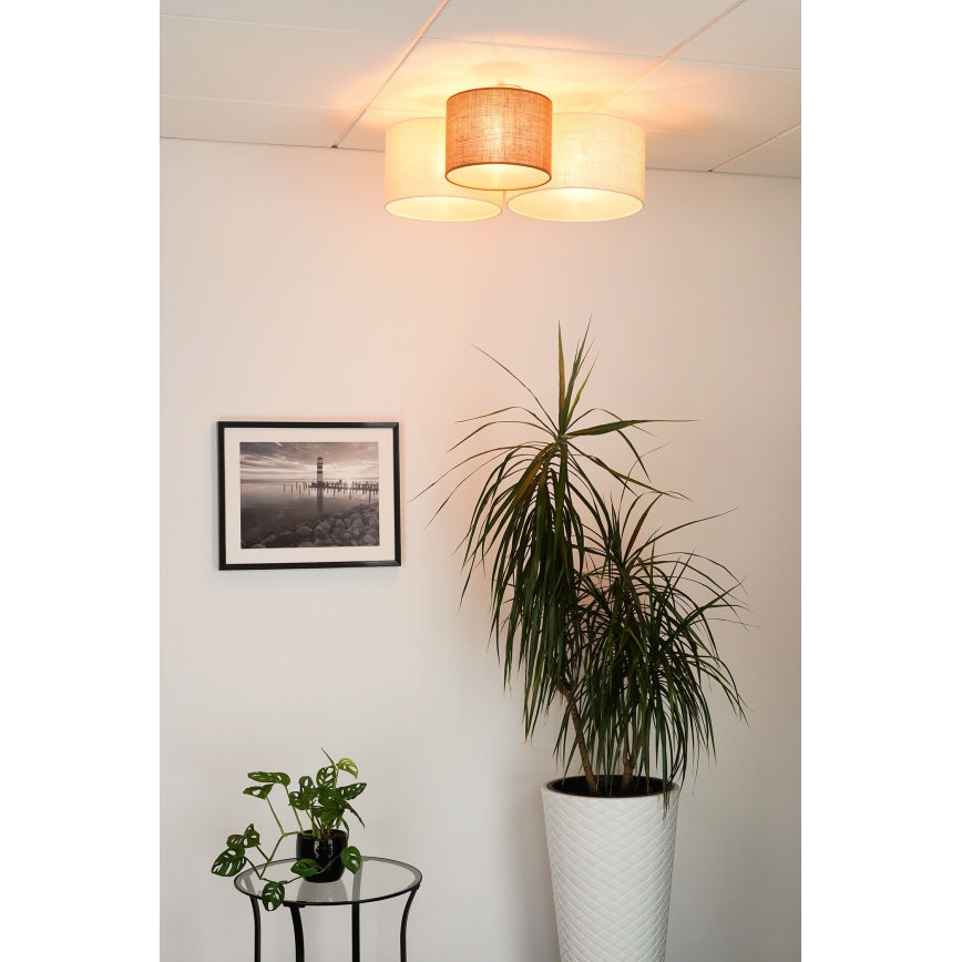 Brilagi - Φωτιστικό οροφής ΑΡΑΧΝΗ 3xE27/15W/230V μπεζ/κρεμ