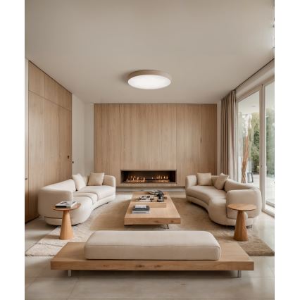 Brilagi - Φωτιστικό οροφής με αισθητήρα CLARE 6xE27/24W/230V διάμετρος 80 cm μπεζ