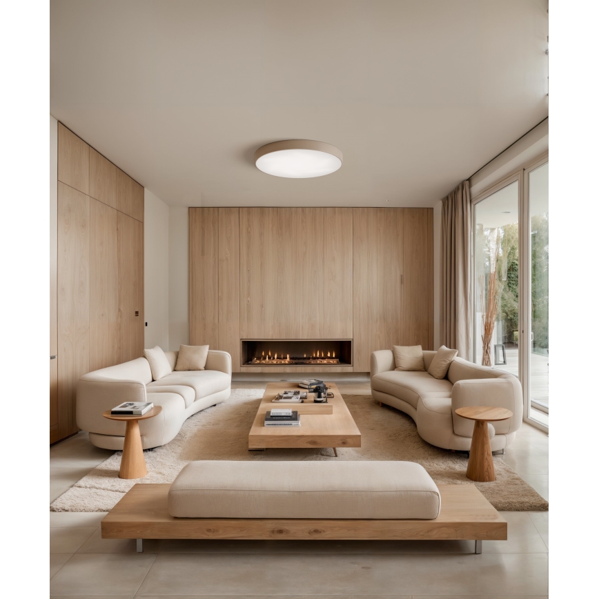 Brilagi - Φωτιστικό οροφής με αισθητήρα CLARE 6xE27/24W/230V διάμετρος 80 cm μπεζ