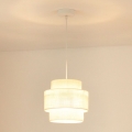 Brilagi - Φωτιστικό οροφής με καλώδιο SPACE YUTE 1xE27/15W/230V διάμ. 25 εκ. κρεμ/λευκό