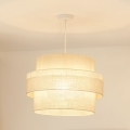 Brilagi - Φωτιστικό οροφής με καλώδιο SPACE YUTE 1xE27/15W/230V διάμ. 50 εκ. κρεμ/λευκό