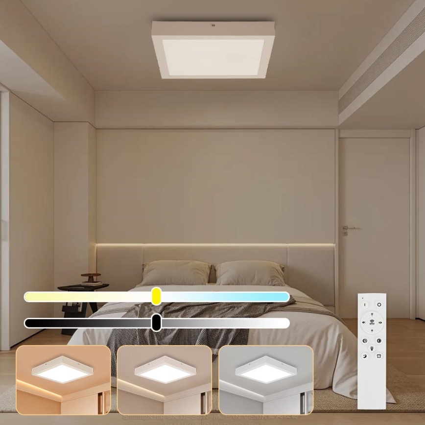 Brilagi - Φωτιστικό οροφής μπάνιου dimming LED FRAME SMART LED/24W/230V 30x30 cm 3000-6000K IP44 λευκό + τηλεχειριστήριο