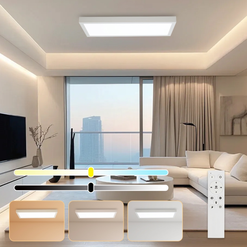 Brilagi - Φωτιστικό οροφής μπάνιου dimming LED FRAME SMART LED/30W/230V 30x60 cm 3000-6000K IP44 λευκό + τηλεχειριστήριο
