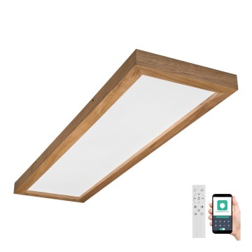 Brilagi - Φωτιστικό οροφής μπάνιου dimming LED WOODY FRAME LED/50W/230V δρυς 120x30 cm 3000-6000K IP44 + τηλεχειριστήριο