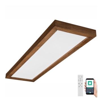 Brilagi - Φωτιστικό οροφής μπάνιου dimming LED WOODY FRAME LED/50W/230V δρυς κερασιά 120x30 cm 3000-6000K IP44 + τηλεχειριστήριο