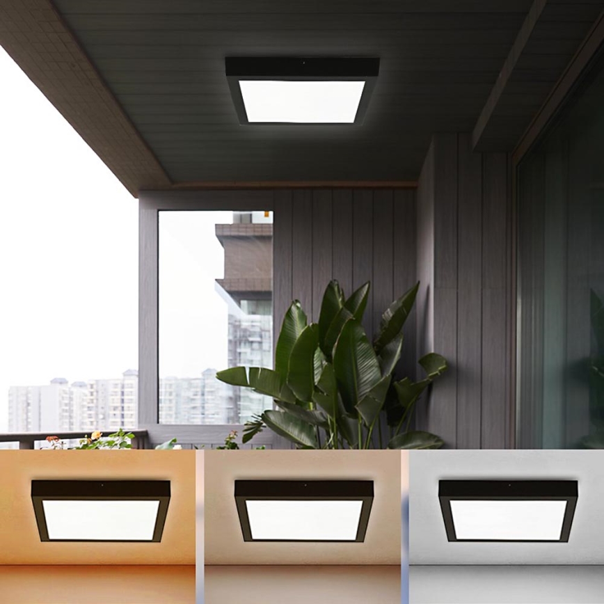 Brilagi - Φωτιστικό οροφής μπάνιου LED FRAME LED/24W/230V 30x30 cm 3000/4000/6000K IP44 μαύρο