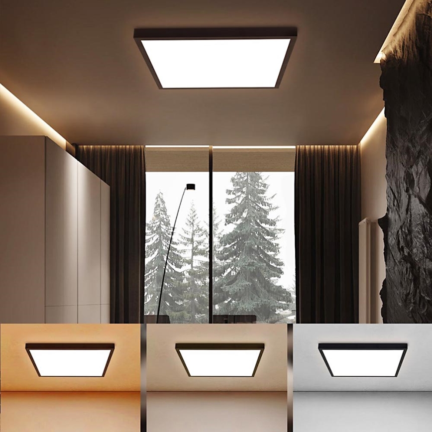 Brilagi - Φωτιστικό οροφής μπάνιου LED FRAME LED/50W/230V 60x60 cm 3000/4000/6000K IP44 μαύρο