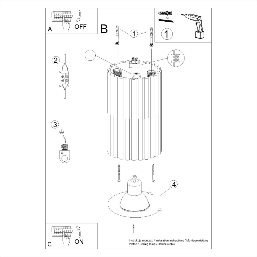 Brilagi - Φωτιστικό σποτ CRESTO 1xGU10/10W/230V 10 cm λευκό
