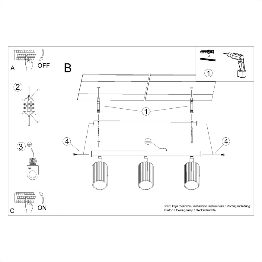 Brilagi - Φωτιστικό σποτ CRESTO 3xGU10/10W/230V λευκό