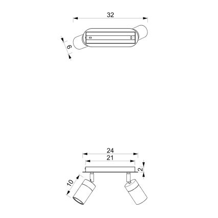 Brilagi - Φωτιστικό σποτ POKER 2xGU10/25W/230V πράσινο/χρυσό