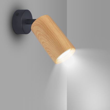 Brilagi - Φωτιστικό σποτ SELE 1xGU10/30W/230V μαύρο/δρύινο ντεκόρ