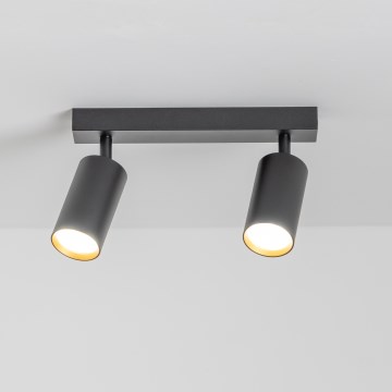 Brilagi - Φωτιστικό σποτ SELE 2xGU10/30W/230V μαύρο/χρυσαφί