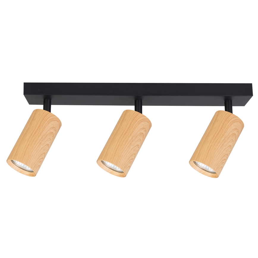 Brilagi - Φωτιστικό σποτ SELE 3xGU10/30W/230V μαύρο/δρύινο ντεκόρ