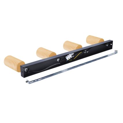 Brilagi - Φωτιστικό σποτ SELE 4xGU10/30W/230V μαύρο/δρύινο ντεκόρ