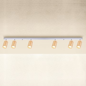 Brilagi - Φωτιστικό σποτ SELE 6xGU10/30W/230V λευκό/δρύινο ντεκόρ