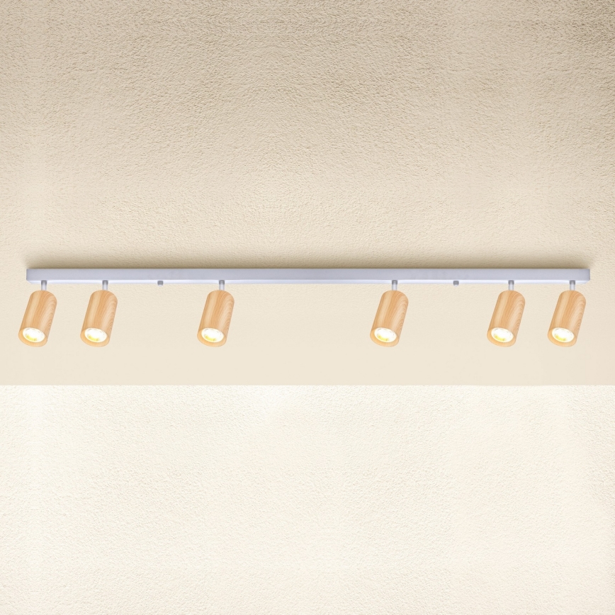 Brilagi - Φωτιστικό σποτ SELE 6xGU10/30W/230V λευκό/δρύινο ντεκόρ