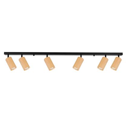 Brilagi - Φωτιστικό σποτ SELE 6xGU10/30W/230V μαύρο/δρύινο ντεκόρ