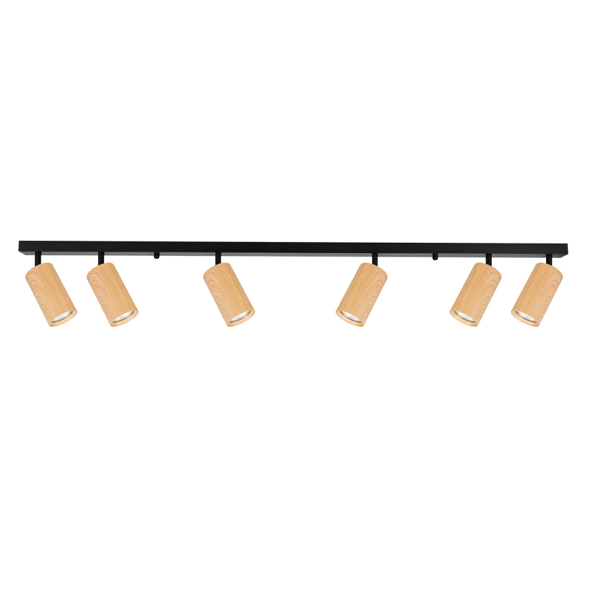 Brilagi - Φωτιστικό σποτ SELE 6xGU10/30W/230V μαύρο/δρύινο ντεκόρ