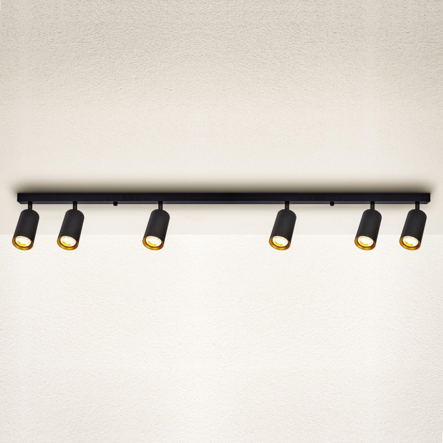Brilagi - Φωτιστικό σποτ SELE 6xGU10/30W/230V μαύρο/χρυσαφί