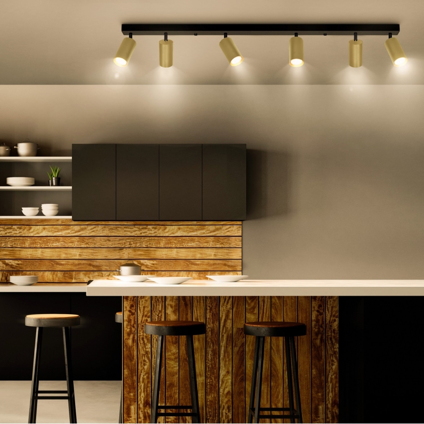 Brilagi - Φωτιστικό σποτ SELE GOLDEN 6xGU10/30W/230V μαύρο/χρυσό