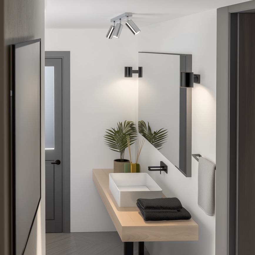 Brilagi - Φωτιστικό σποτ μπάνιου SELE 3xGU10/30W/230V IP44 γυαλιστερό χρώμιο