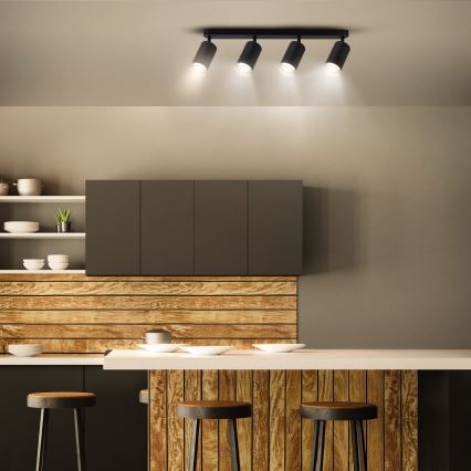 Brilagi - Φωτιστικό σποτ μπάνιου SELE 4xGU10/30W/230V IP44 μαύρο