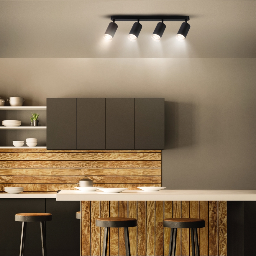 Brilagi - Φωτιστικό σποτ μπάνιου SELE 4xGU10/30W/230V IP44 μαύρο