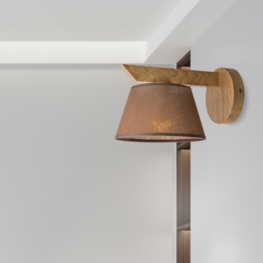 Brilagi - Φωτιστικό τοίχου ANTHONY 1xE14/40W/230V δρυς/καφέ